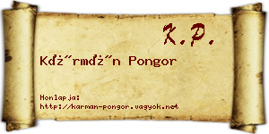 Kármán Pongor névjegykártya
